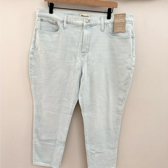 Madewell The Petite Perfect Vintage Jean Light Wash High Rise Straight Leg W 33P - Picture 3 of 7
